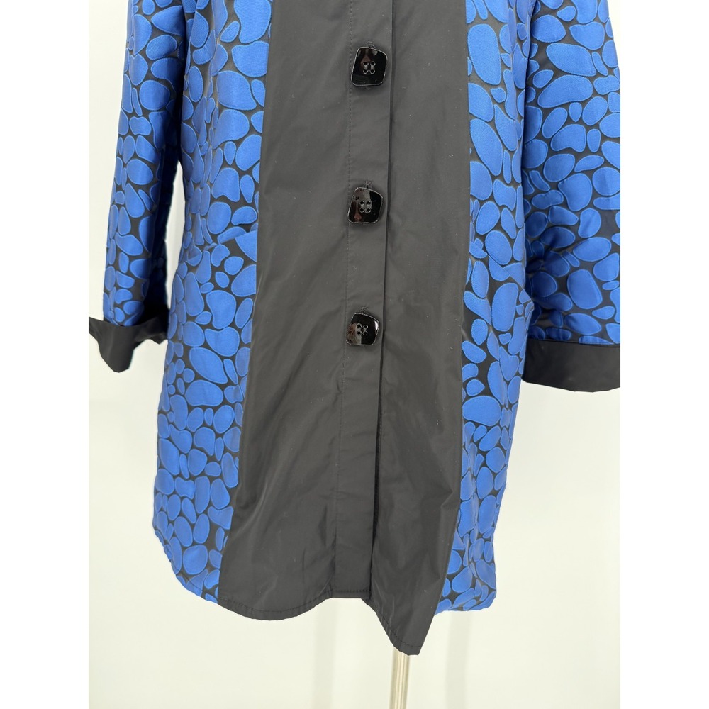 Joseph Ribkoff Womens Pebble Print 3/4 Sleeve Jacket Blouse Size 10 Cocktail Art - Picture 4 of 13